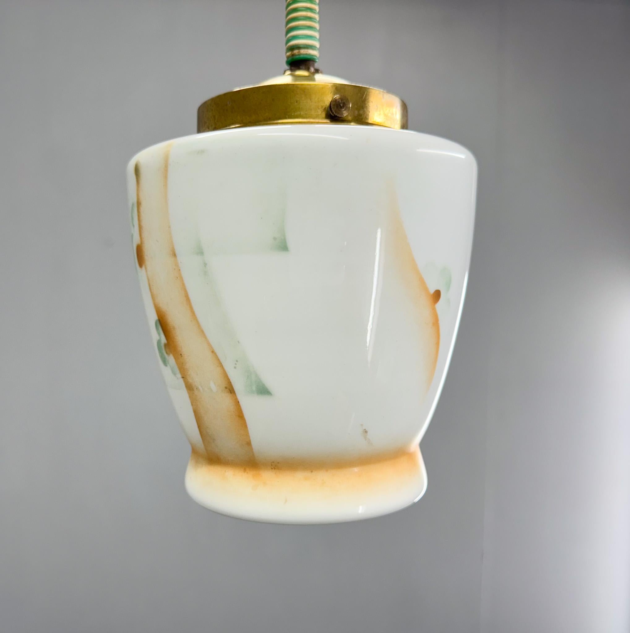 Allemand Petite suspension Art déco Ligt, Allemagne, années 1930, restaurée en vente