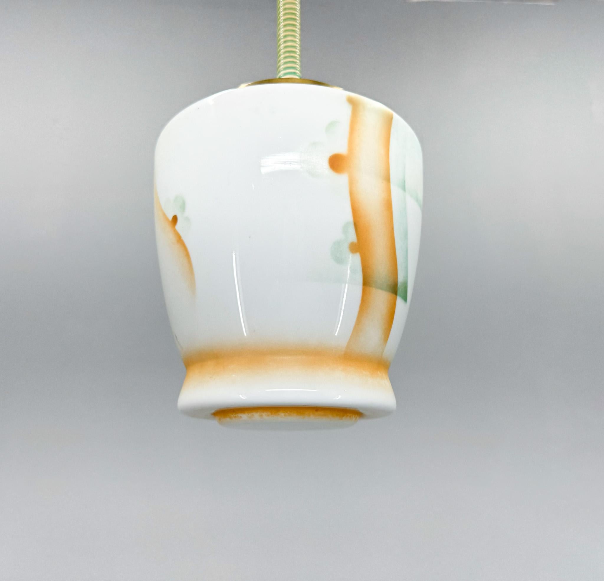 Petite suspension Art déco Ligt, Allemagne, années 1930, restaurée Bon état - En vente à Praha, CZ