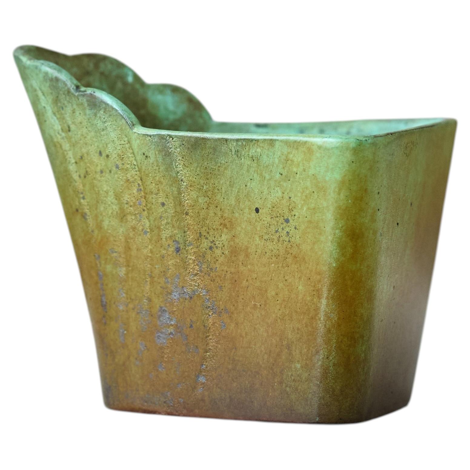 Small Art Deco Bronze Bowl by GAB Guldsmedsaktiebolaget, Sweden, 1930s For Sale