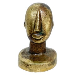 Small Art Deco Bronze Head Sculpture Tette de Femme Decoration