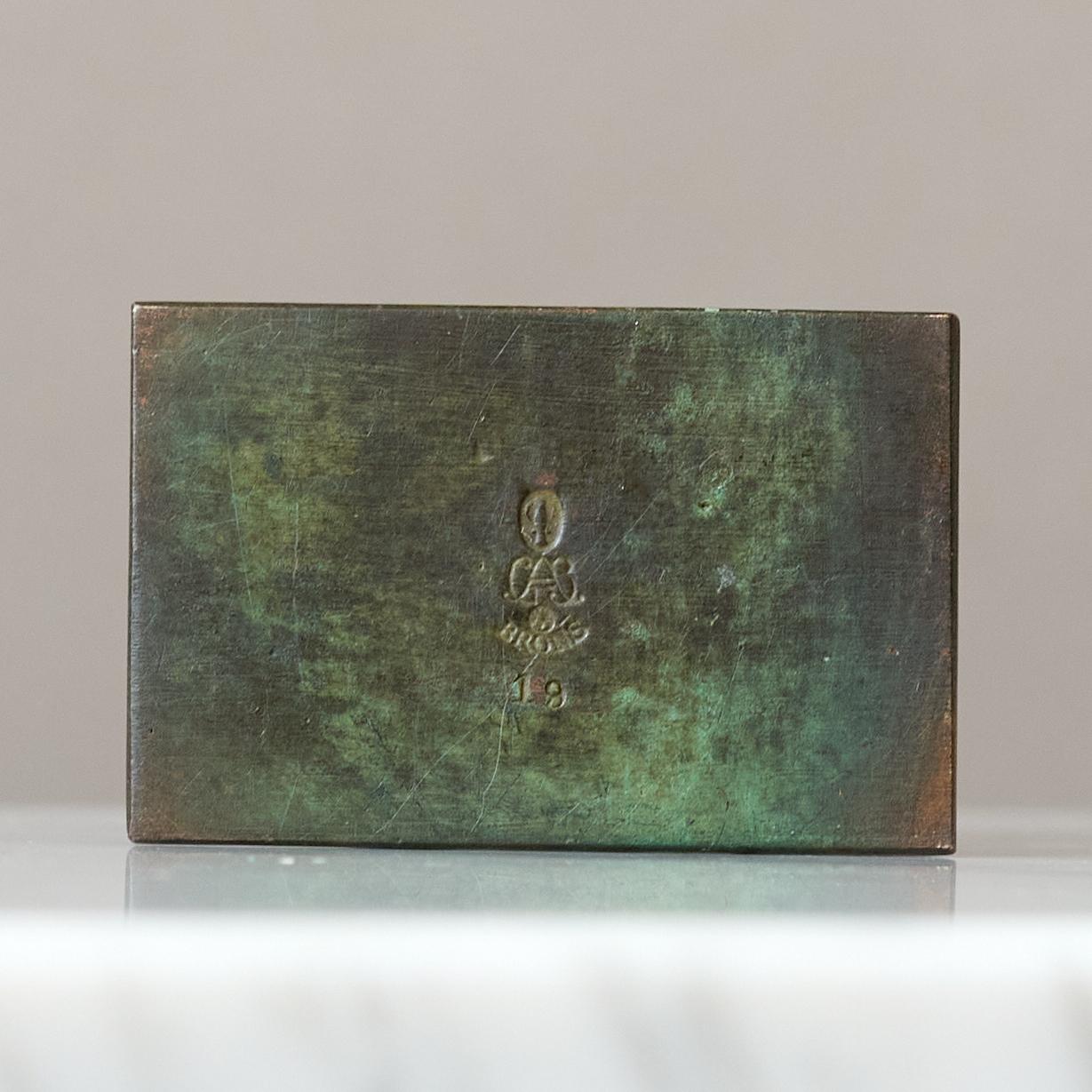 Piccola scultura in bronzo Art Deco / Porta fiammiferi di GAB, Svezia, anni '30. in vendita 2