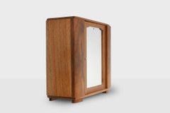 Small Art Deco cabinet in wood with mirror, Belgium ca. 1930