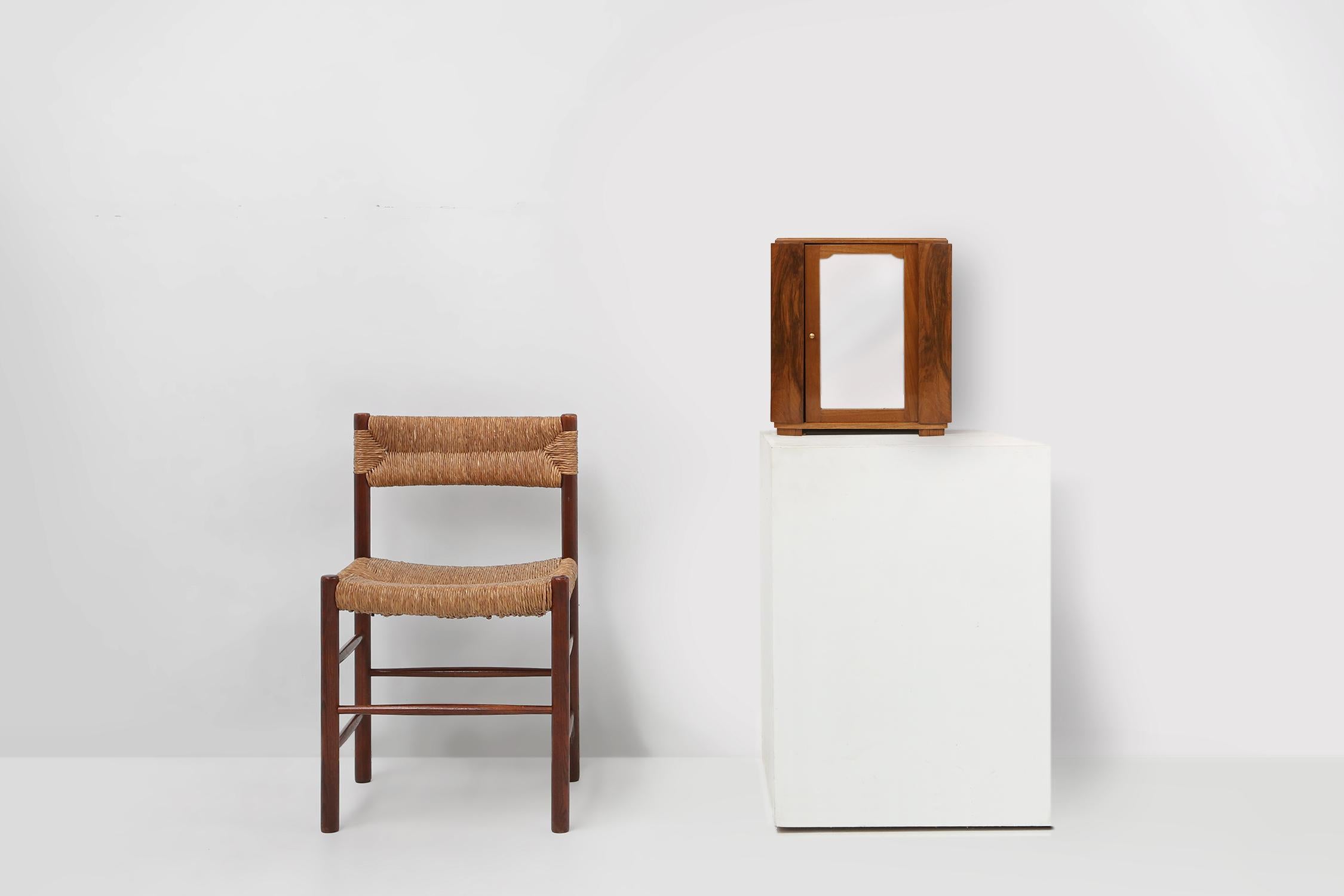 Art déco Petit meuble Art Déco en bois avec miroir, Belgique vers 1930 en vente