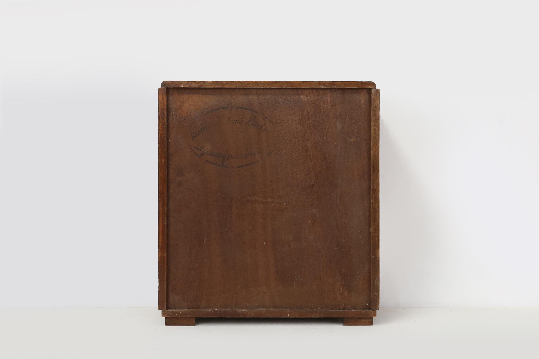 Petit meuble Art Déco en bois avec miroir, Belgique vers 1930 en vente 2