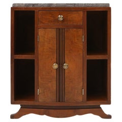 Small Art Deco cabinet with marble top, France ca. 1930