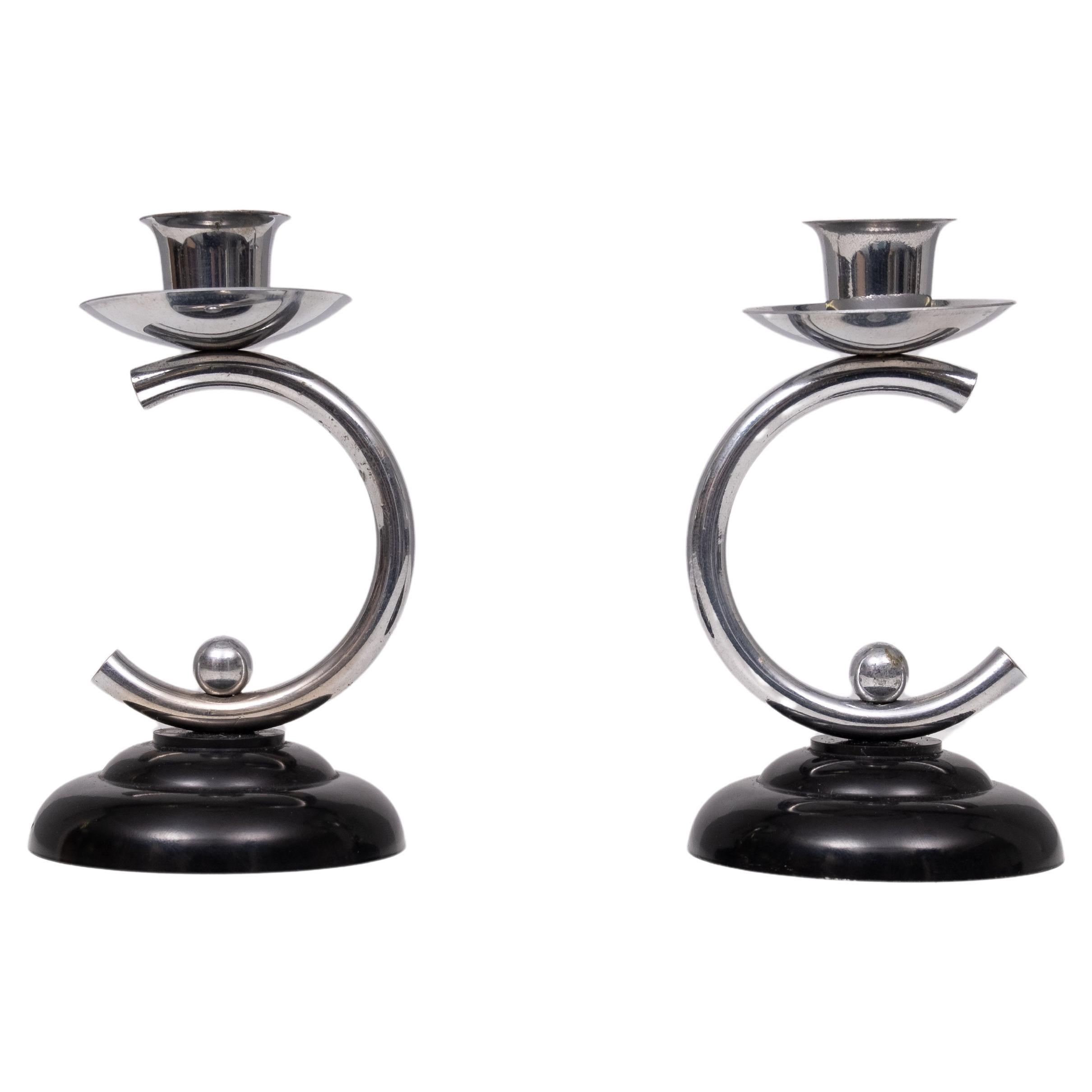 klein  Art Deco Candle Sticks 1930er Jahre Holland  im Angebot