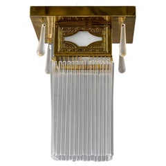 Small Art Deco Ceiling Lamp with Glass Sticks Around 1920s