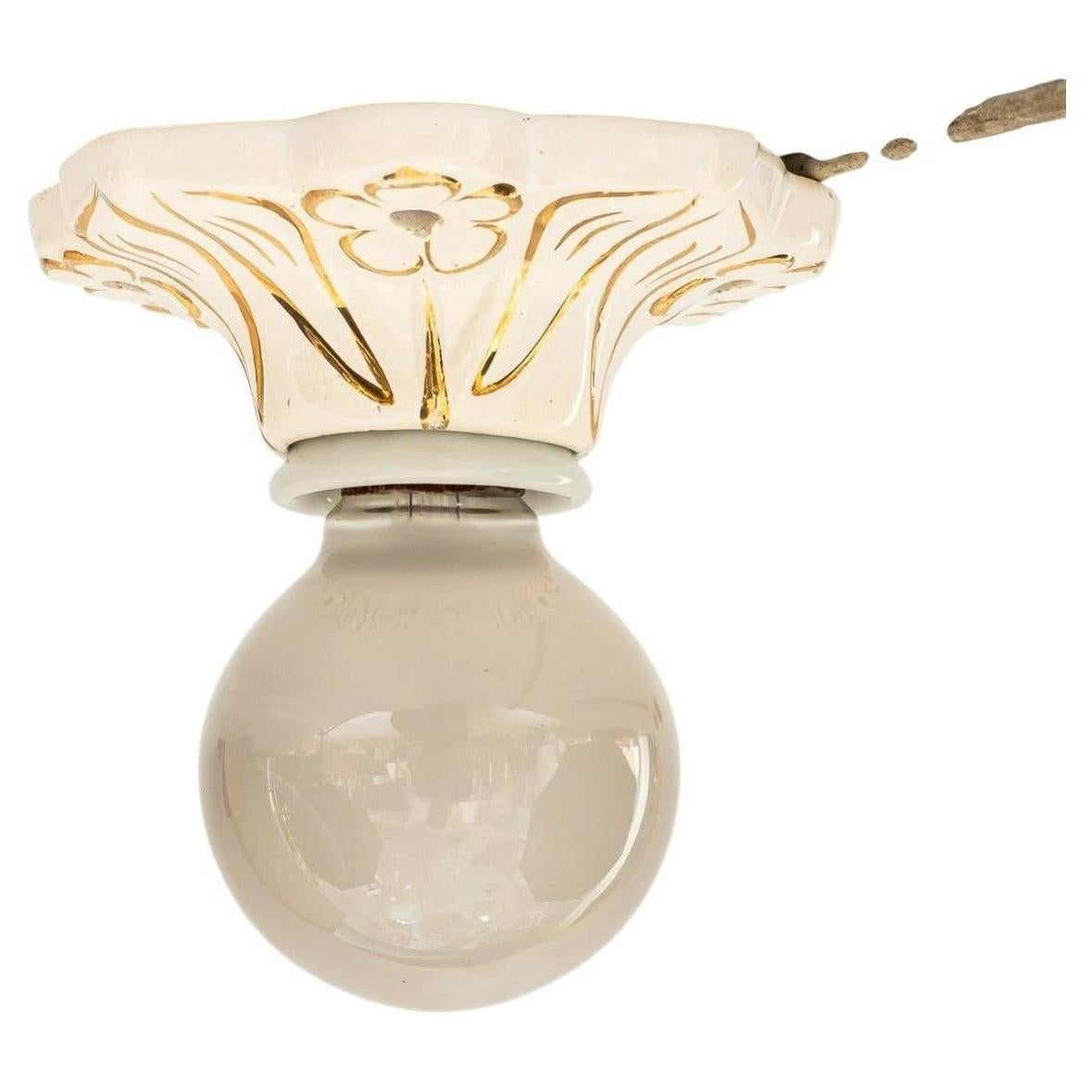 Small art deco ceramic ceiling lamp around 1920