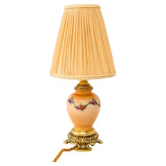 Small art deco ceramic table lamp with fabric shade vienna around 1920s Small art deco ceramic table lamp with fabric shade vienna around 1920s