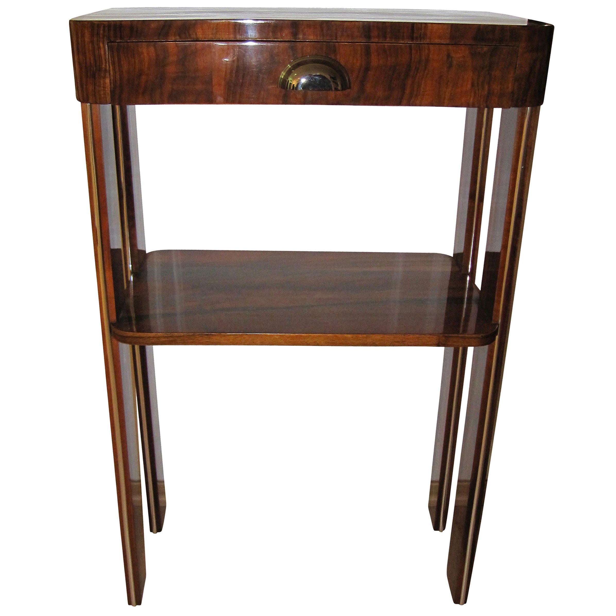 Small Art Deco Console with Drawer, France, circa 1930
