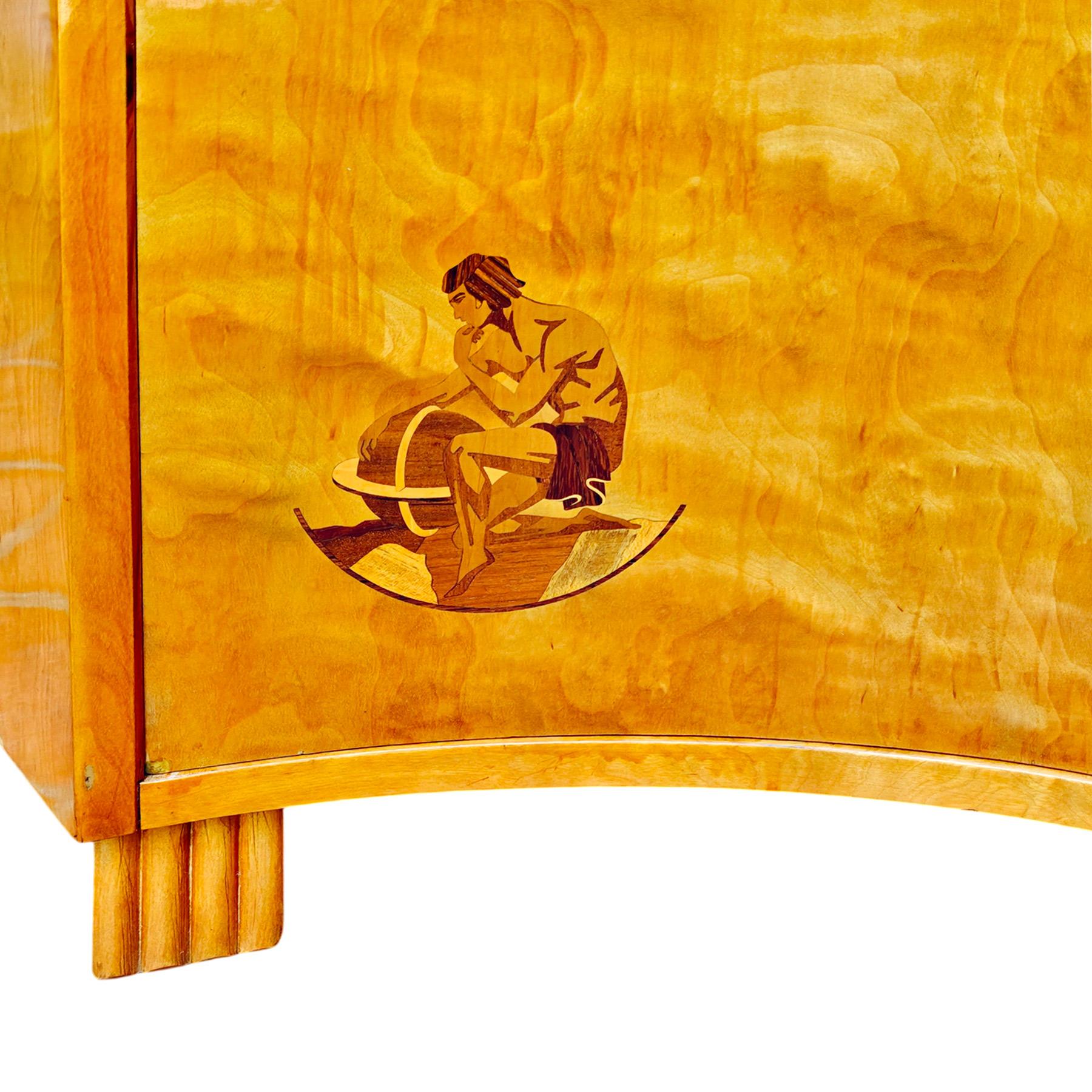 Mid-20th Century Small Art Deco corner cabinet – Sweden 1930 For Sale