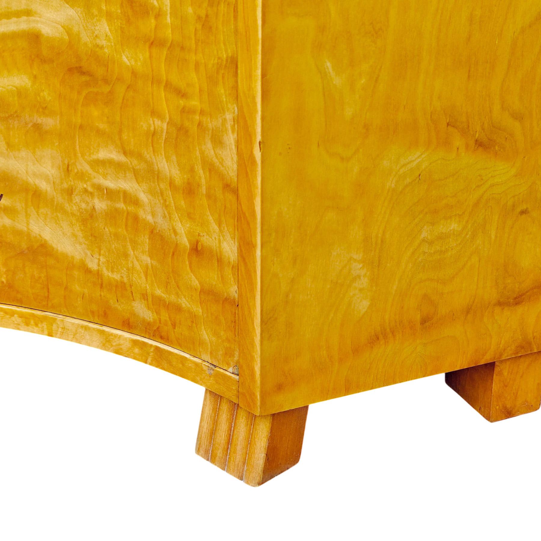 Birch Small Art Deco corner cabinet – Sweden 1930 For Sale