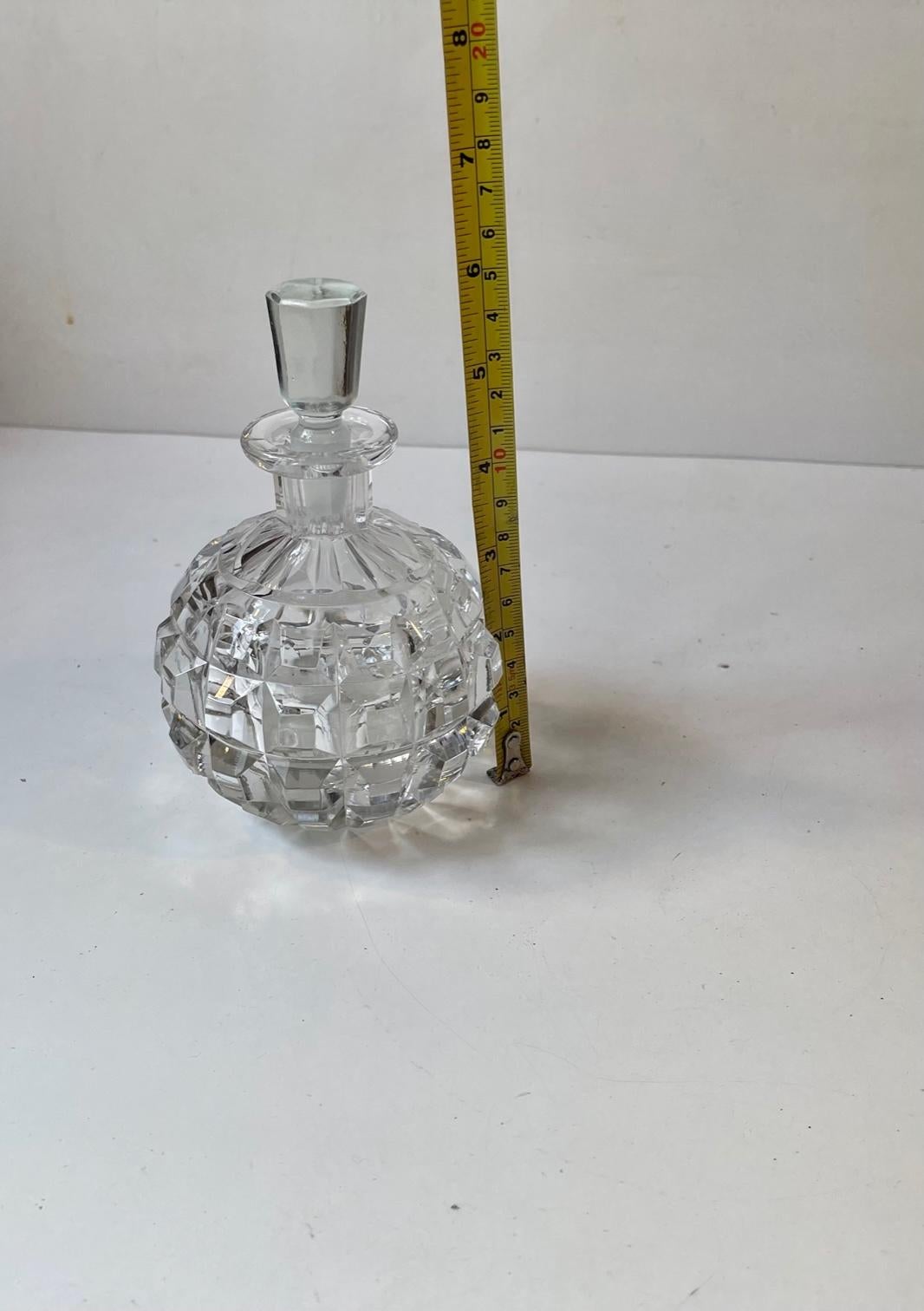 Mid-20th Century Small Art Deco Cut Crystal Decanter, 1930s