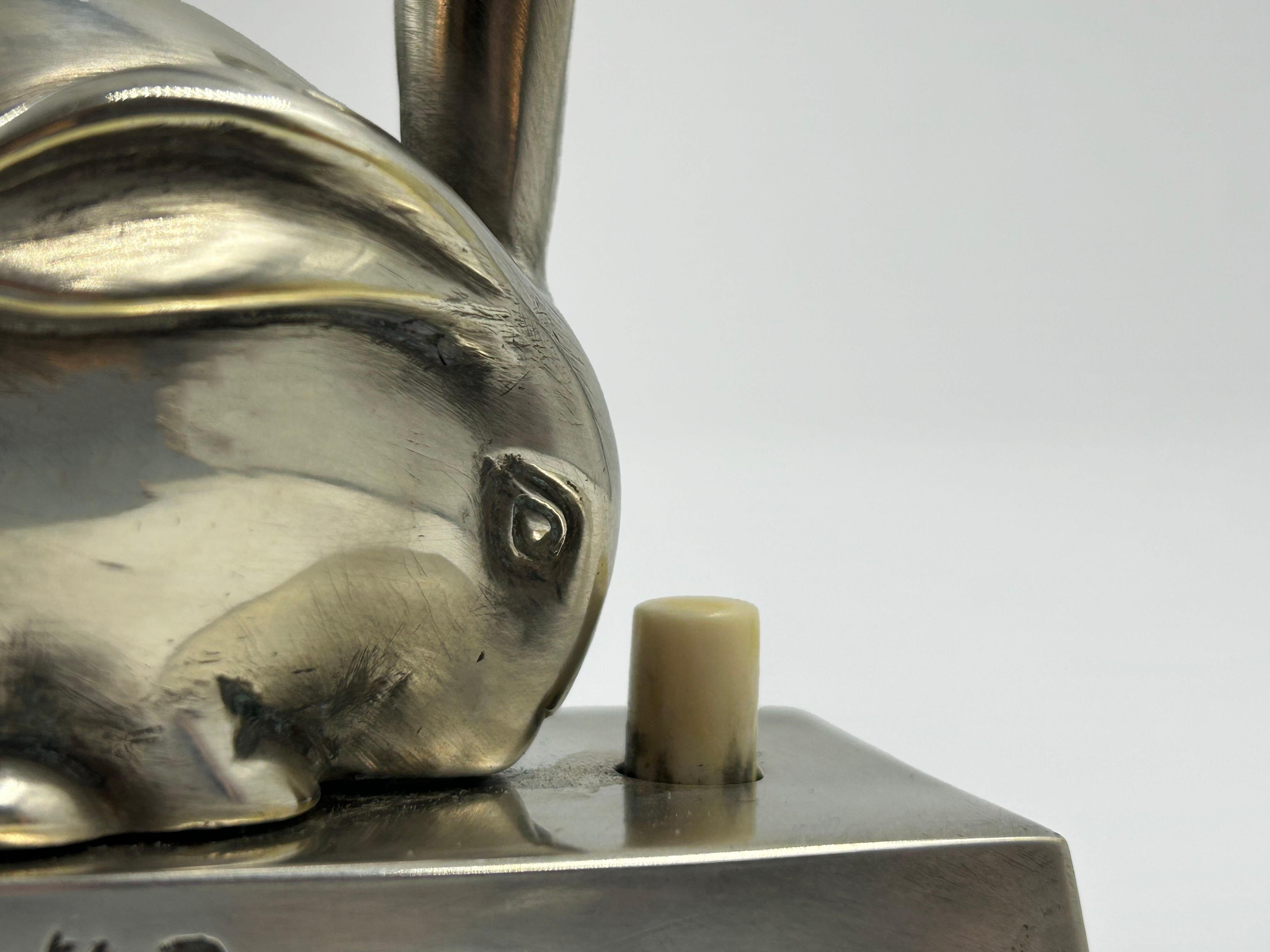 Kleine Art Deco Edouard-Marcel Sandoz antike versilberte Bronze Türklingel, rabb (20. Jahrhundert) im Angebot