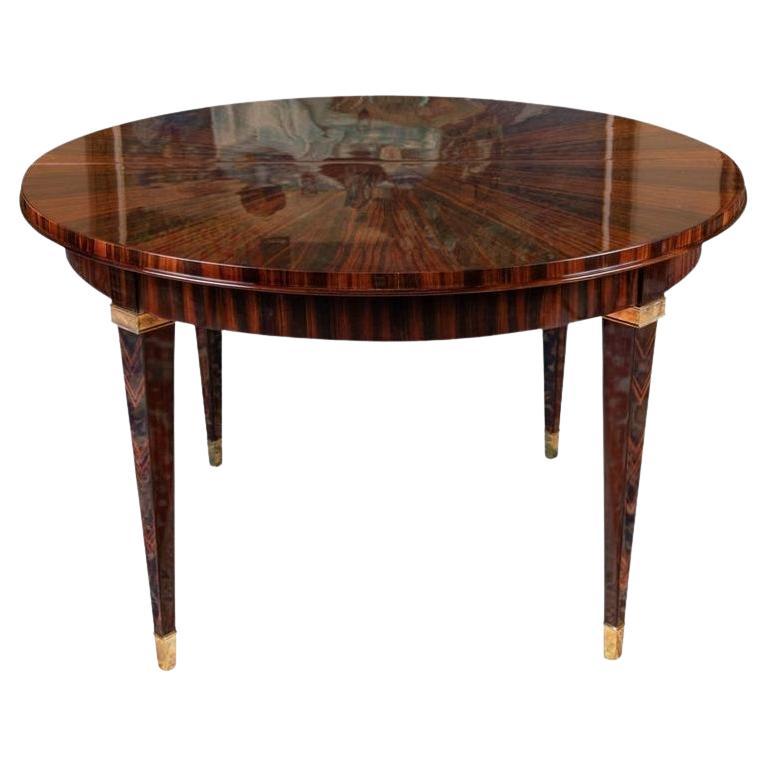 Pequeña Mesa de Comedor Art Decó Francesa de Macassar