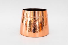 Small art deco hammered copper plant pot vienna around 1920s