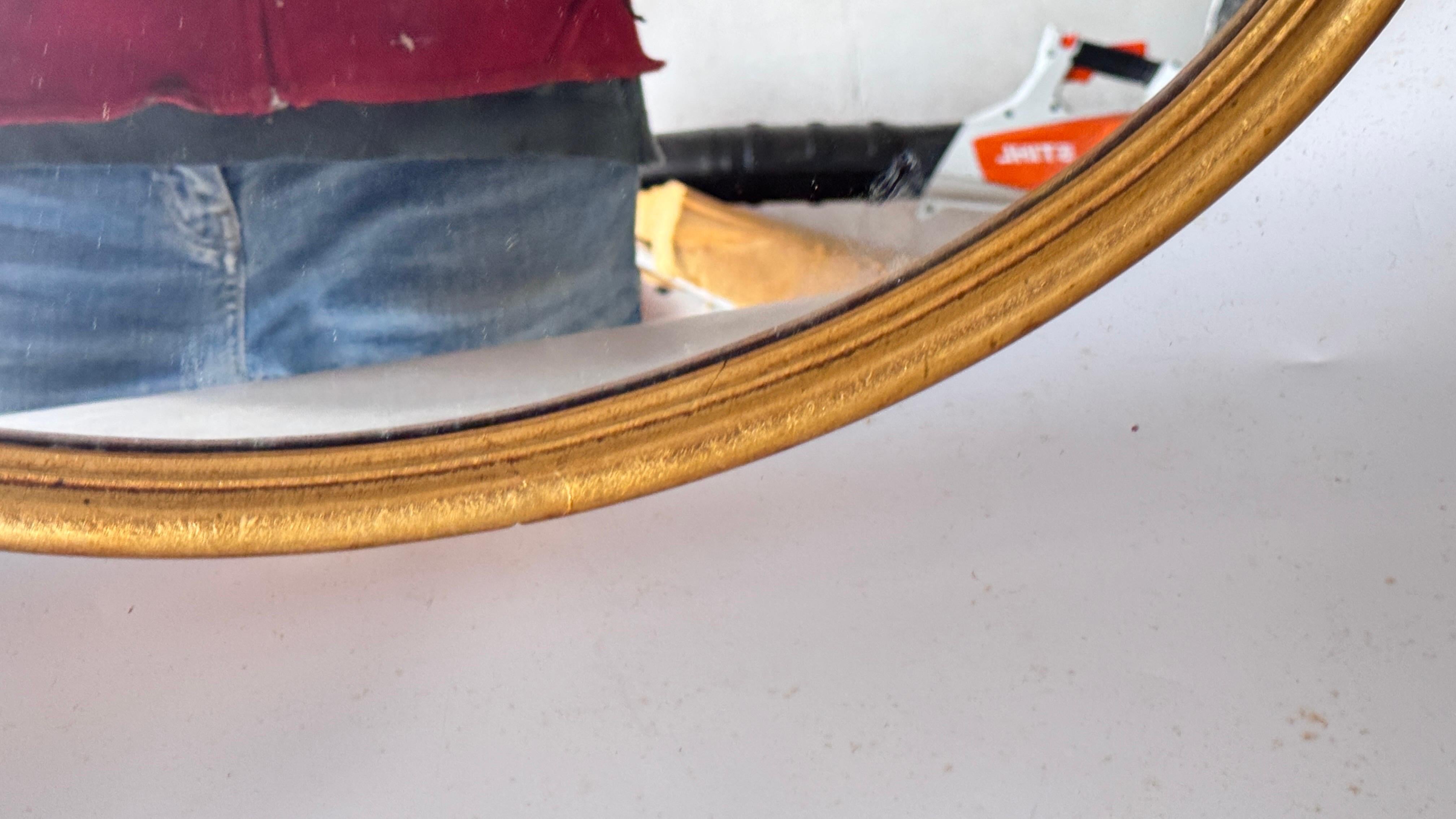 Small Art Deco Mirror, Gilt and Carved Wood, Gold Color, France XX century For Sale 1