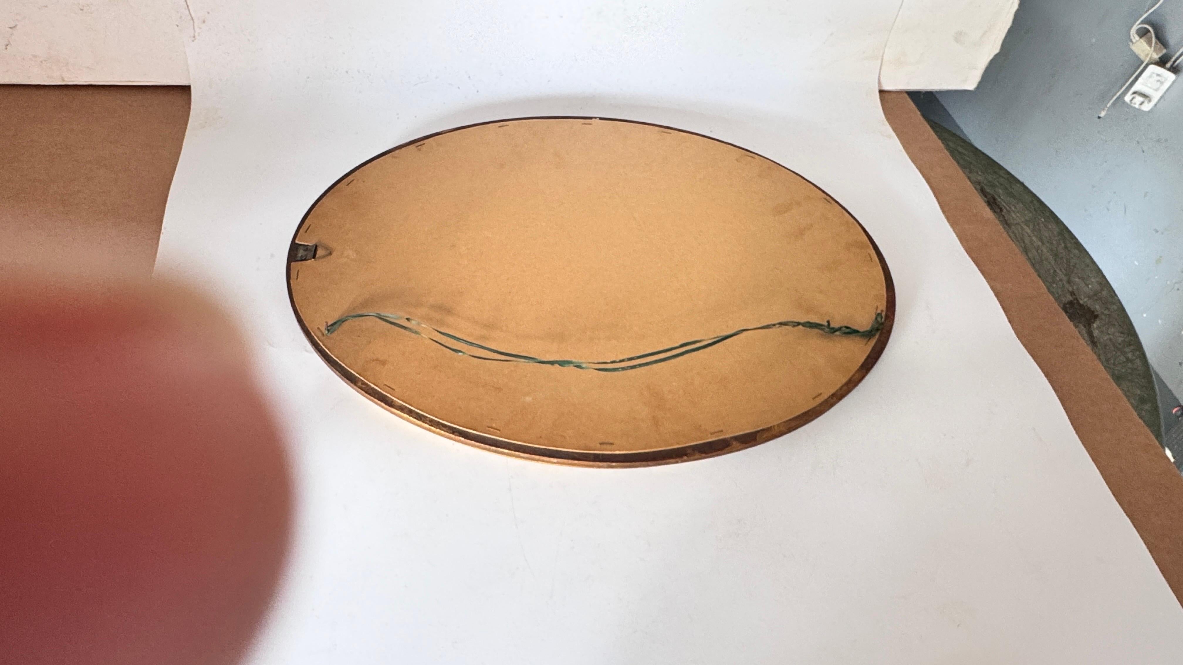 Small Art Deco Mirror, Gilt and Carved Wood, Gold Color, France XX century For Sale 2