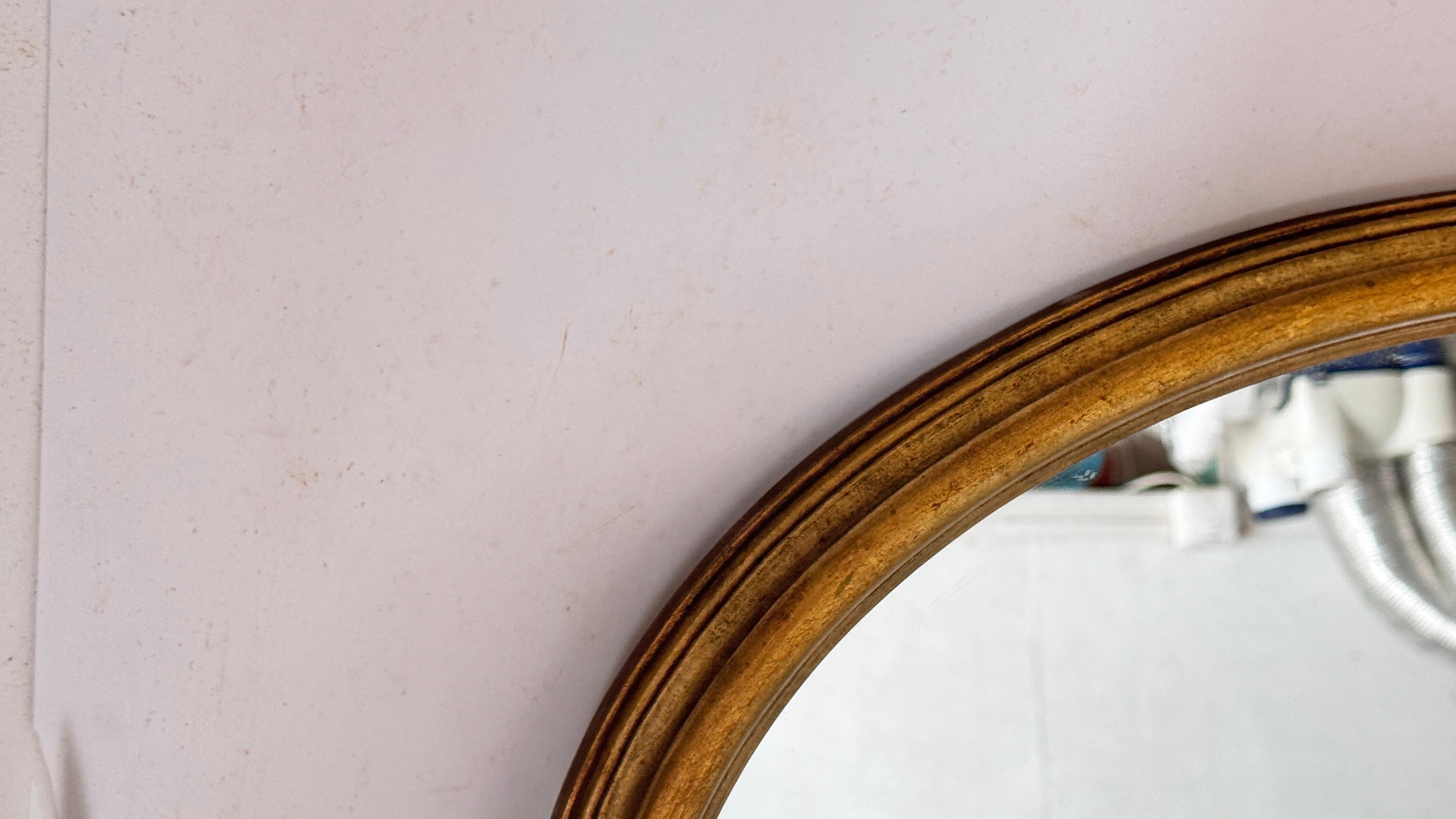 Small Art Deco Mirror, Gilt and Carved Wood, Gold Color, France XX century For Sale 3