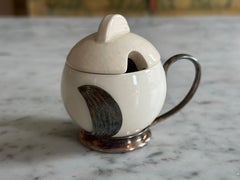 Petit pot à moutarde Art Déco de WMF avec insert en céramique de Wächtersbach