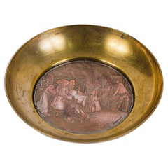 Small Art Deco Pott Brass and Copper Conbination Around 1920s