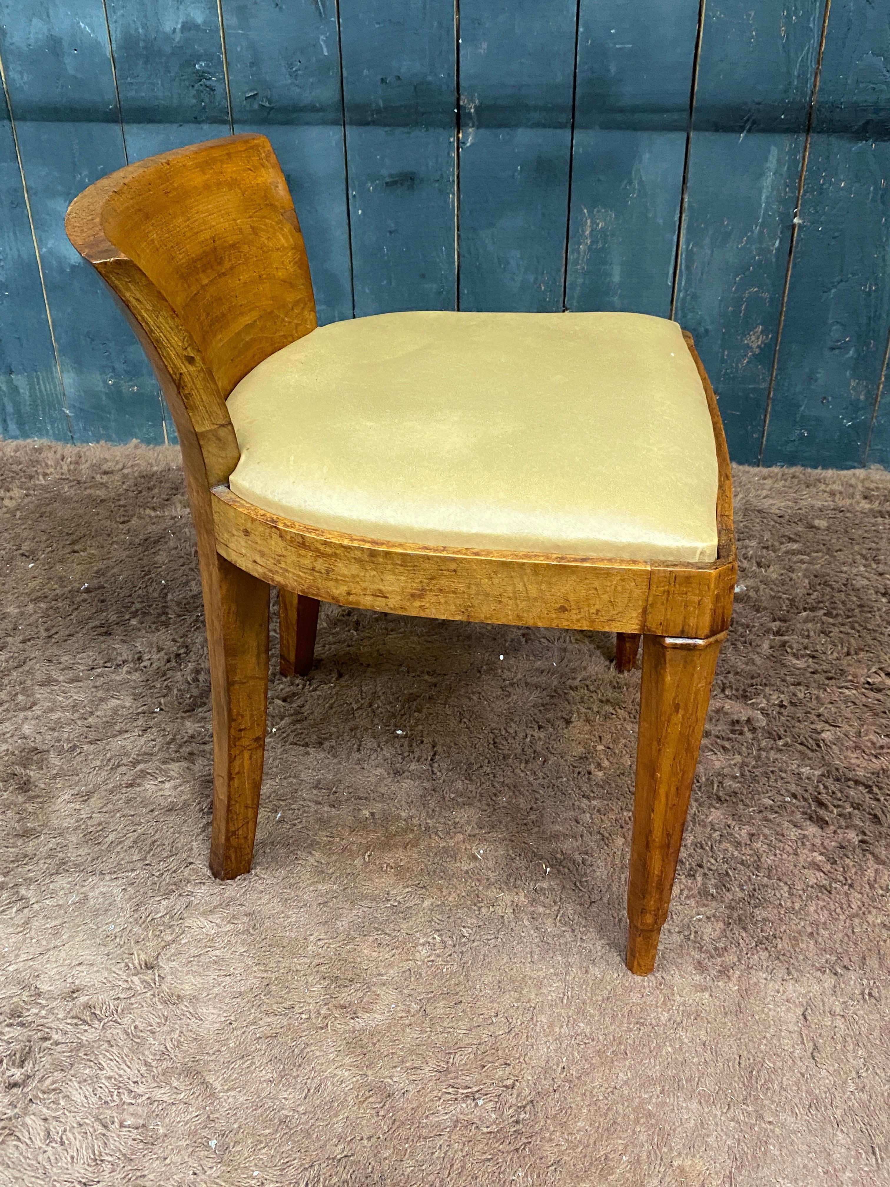 petite chaise d'appoint art déco en noyer massif, vers 1930 en vente 7