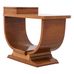 Small Art Deco Side Table in Walnut, France, 1930
