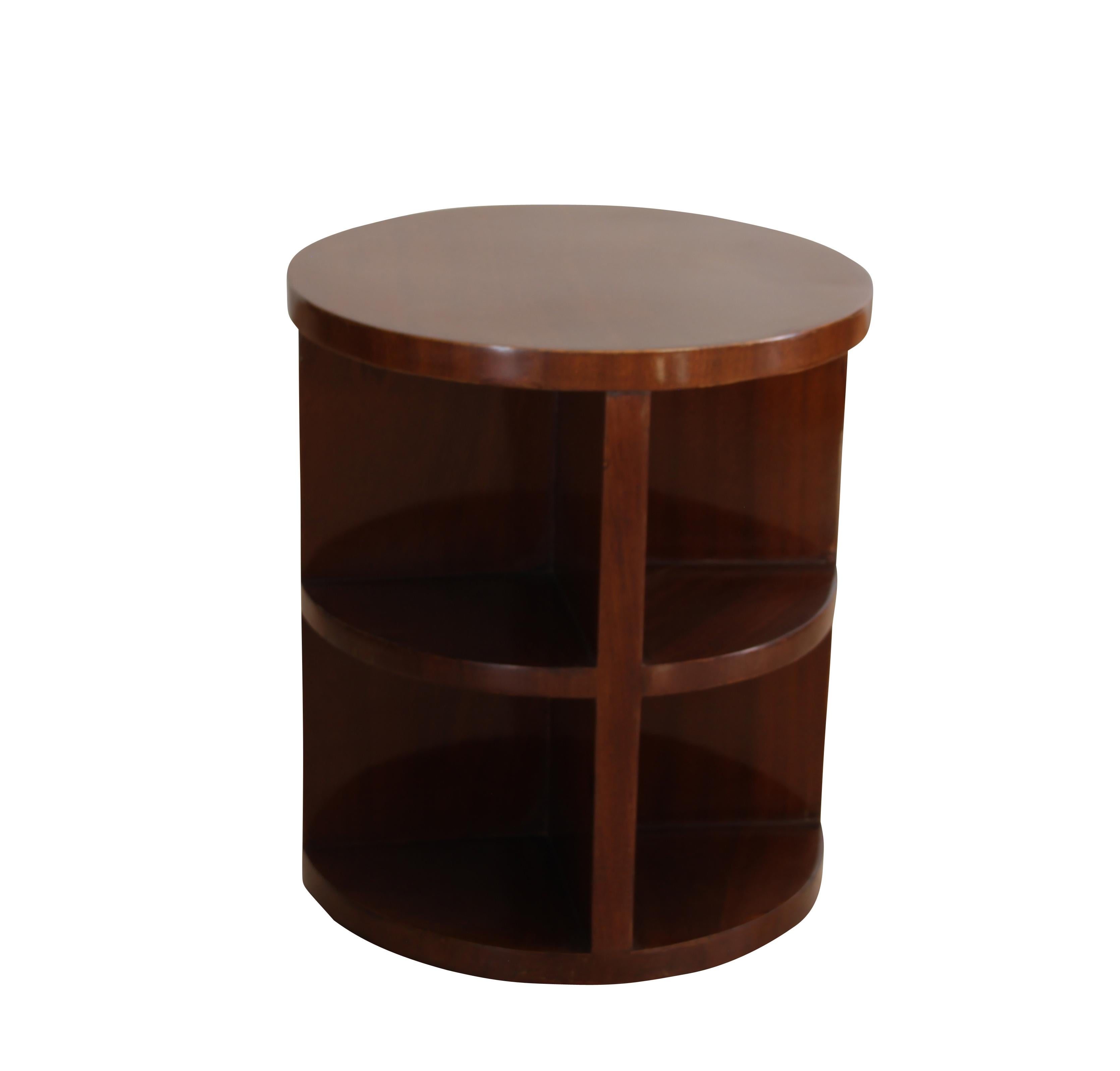 Beautiful small Art Deco Side table/sofa table from France around 1930.

Great minimalist design with 8 small compartments. Different shape from different viewpoints. 

Mahogany veneered on soft wood. Hand-Polished with shellac (French
