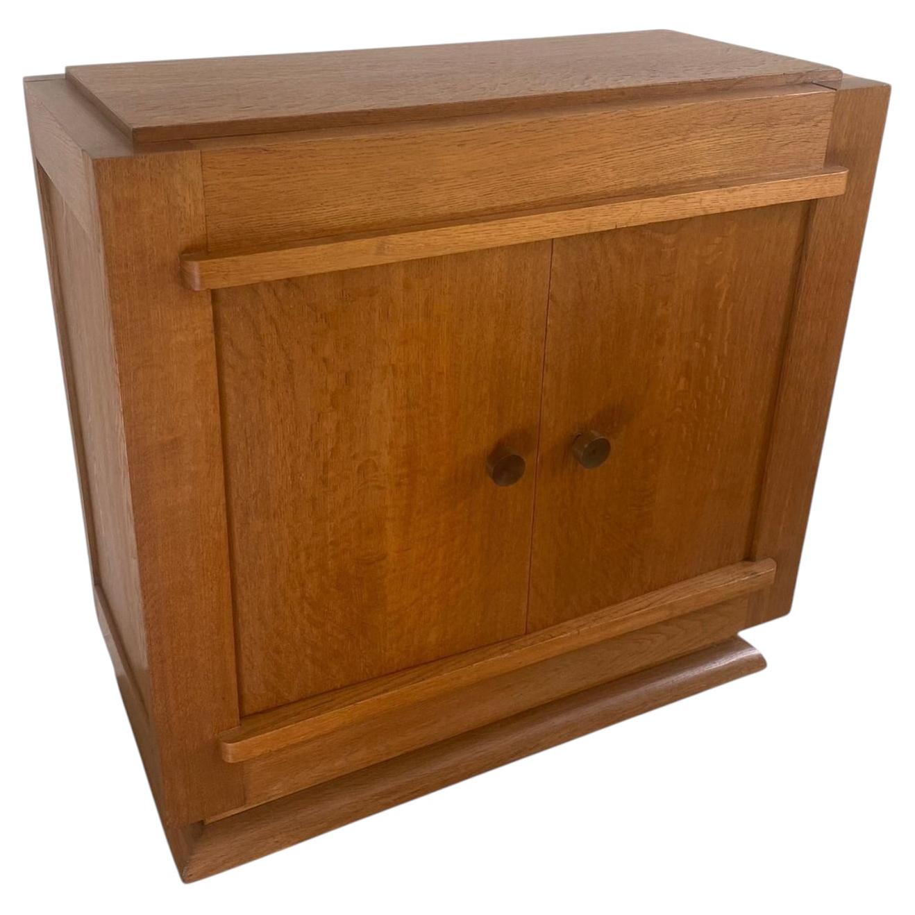 Small Art Deco Sideboard in Oak, full restored, circa 1930-1940 For Sale