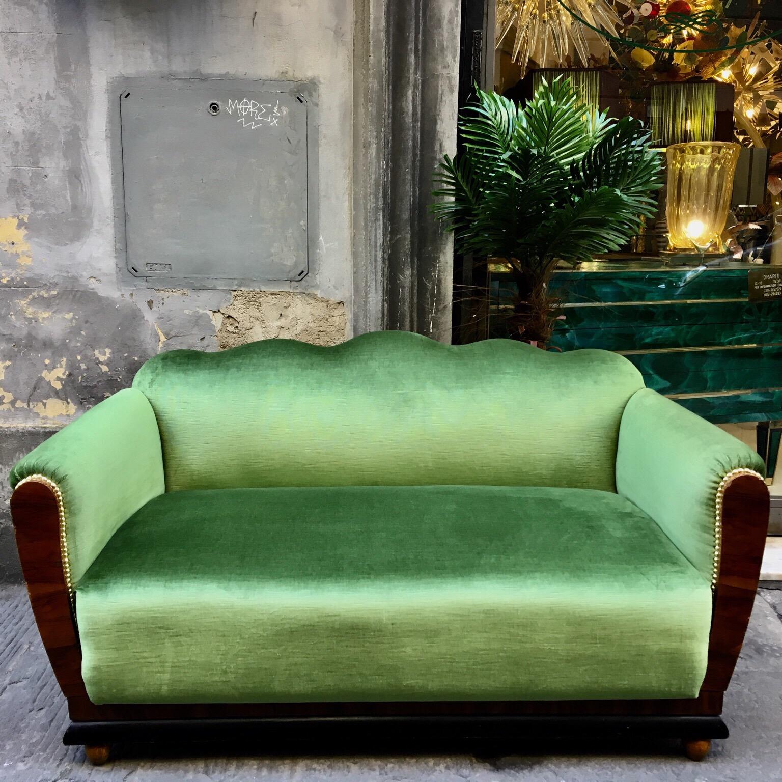 green small sofa