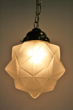 Small Art Deco Starburst Pendant Light, 1930s, France