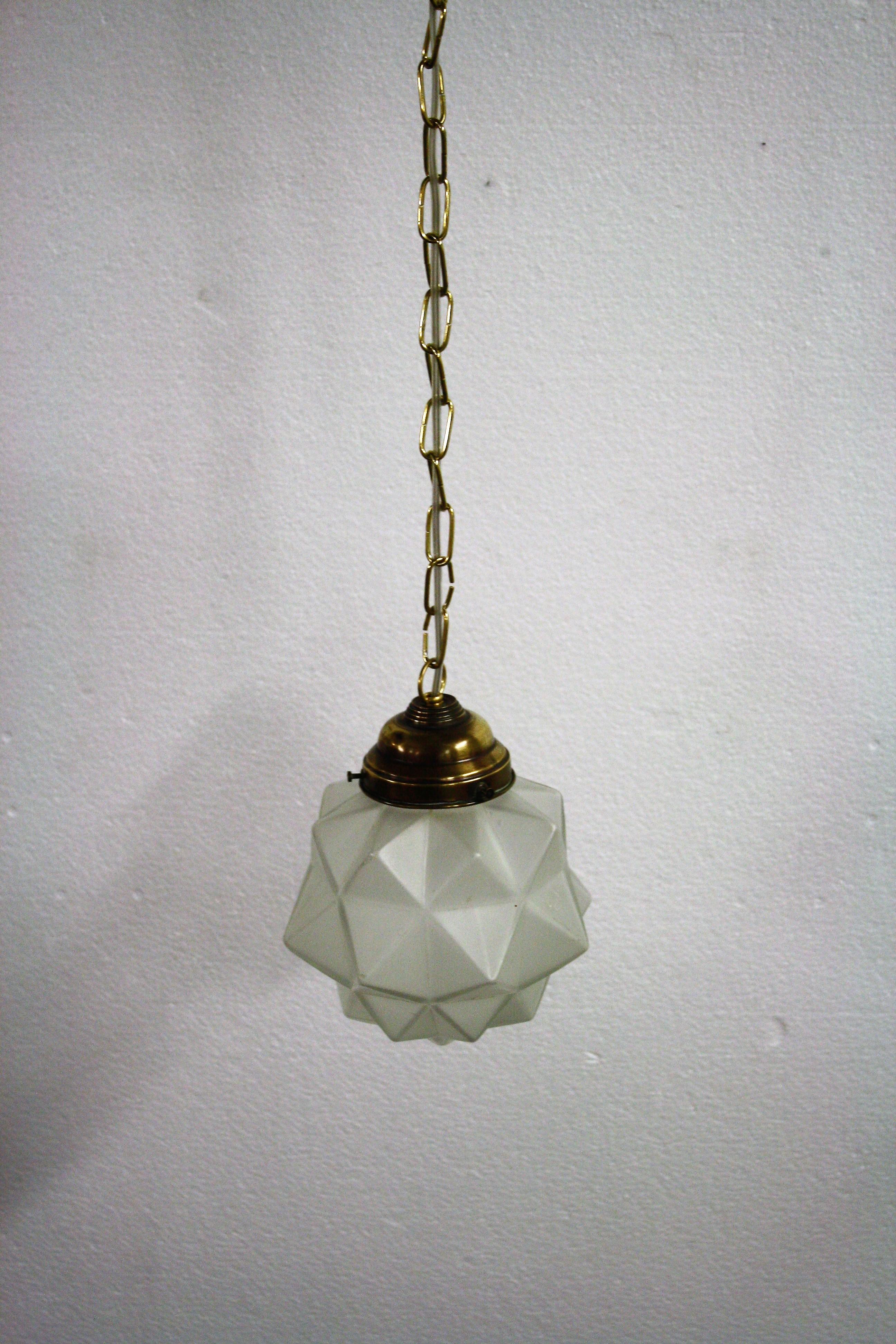 Small Art Deco Starburst Pendant Light, 1930s, France In Good Condition In HEVERLEE, BE
