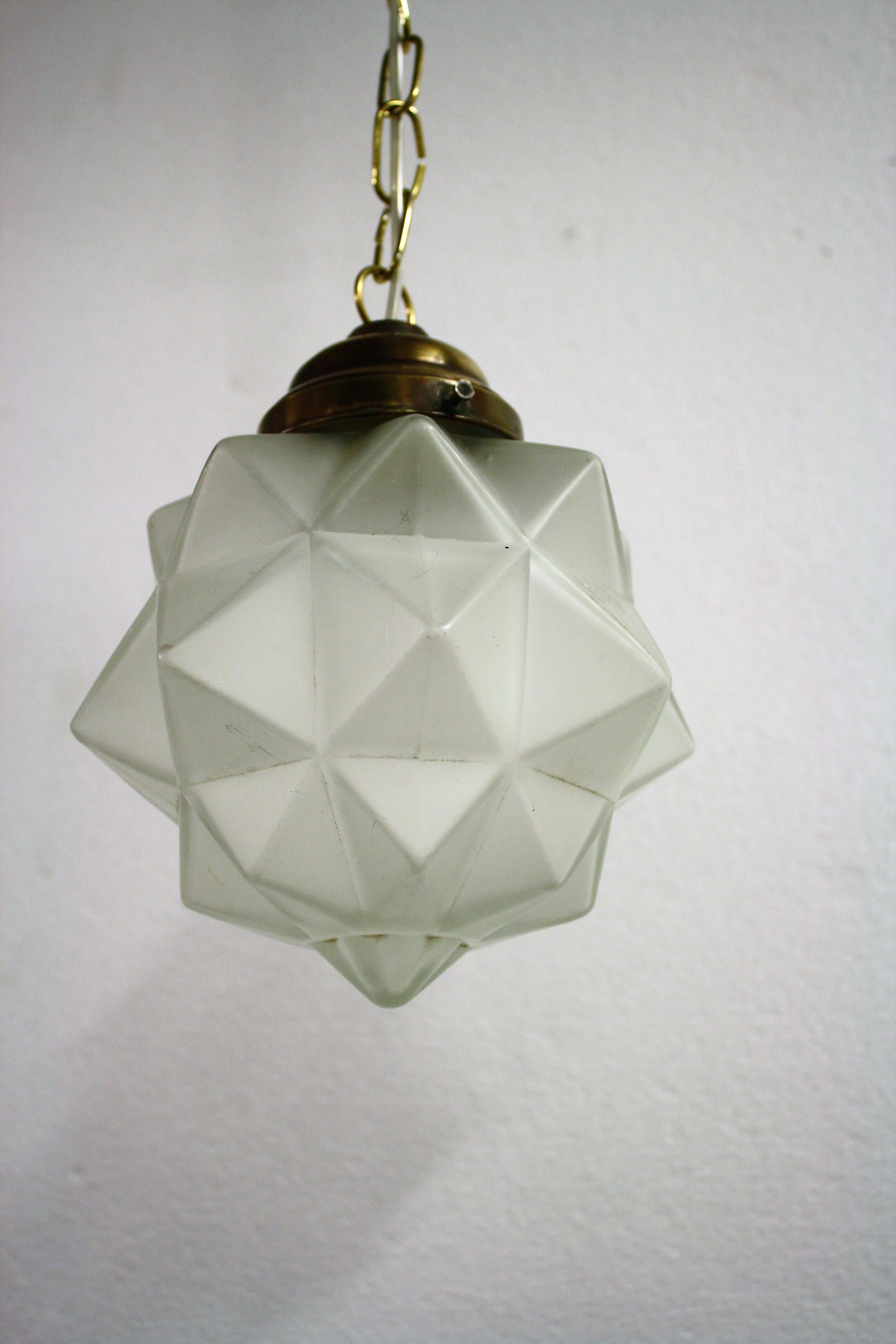 Mid-20th Century Small Art Deco Starburst Pendant Light, 1930s, France