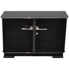 Small Art Deco Style Commode in High Gloss Black