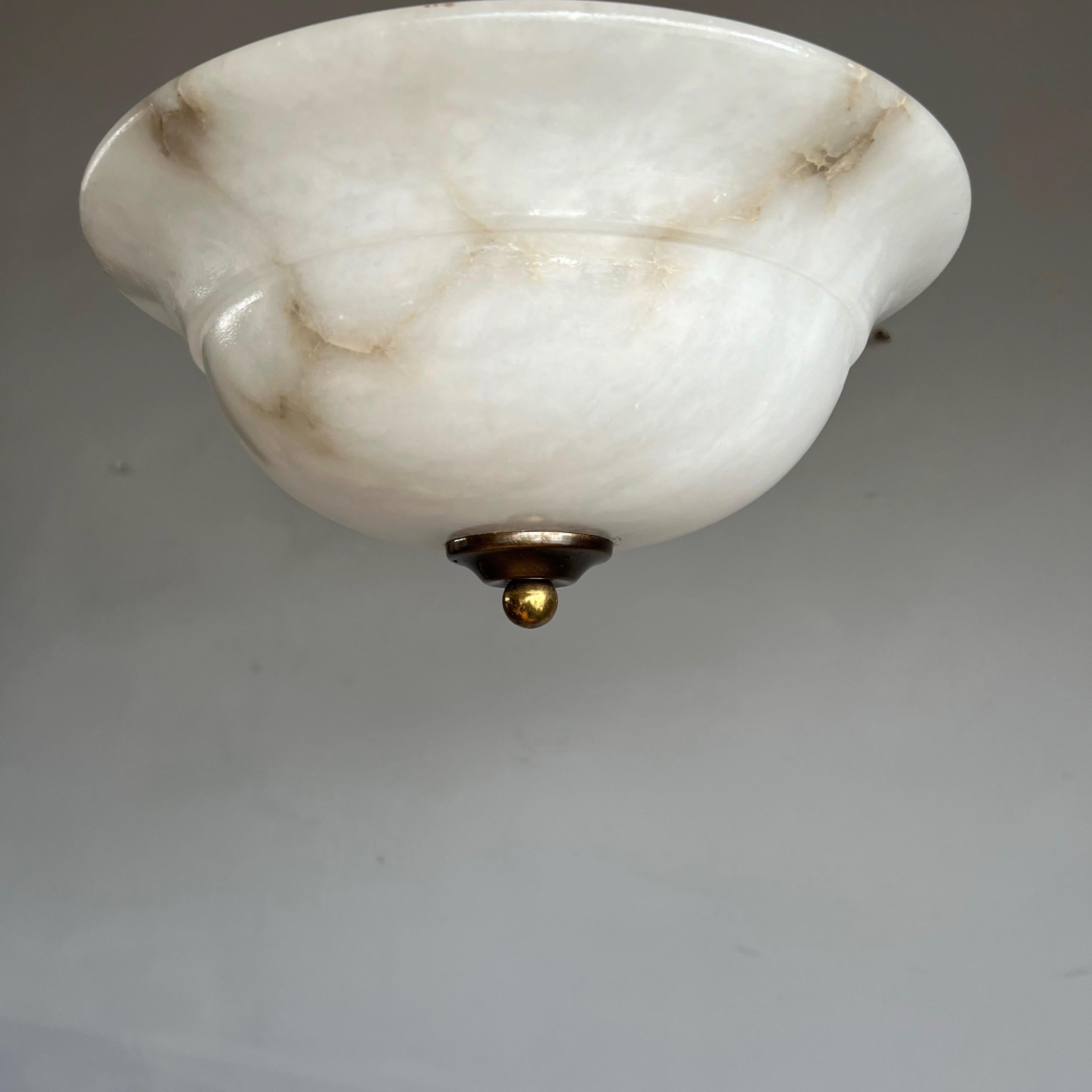 Very rare design and great looking, small size antique-look alabaster ceiling lamp.

This 'calm' and stylish design, 2-light flush mount could be your perfect lighting solution for a small room that needs just that little bit extra class. Hand