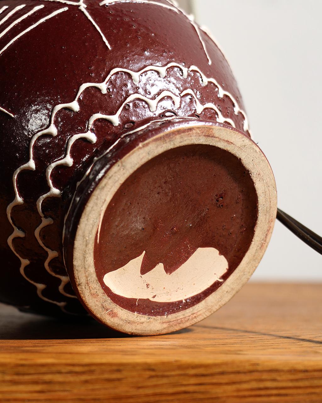 Small Art Deco Table Lamp Africanist Scarification 1930 In Good Condition For Sale In DARNÉTAL, FR
