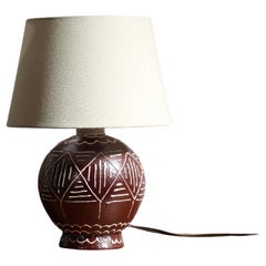 Small Art Deco Table Lamp Africanist Scarification 1930