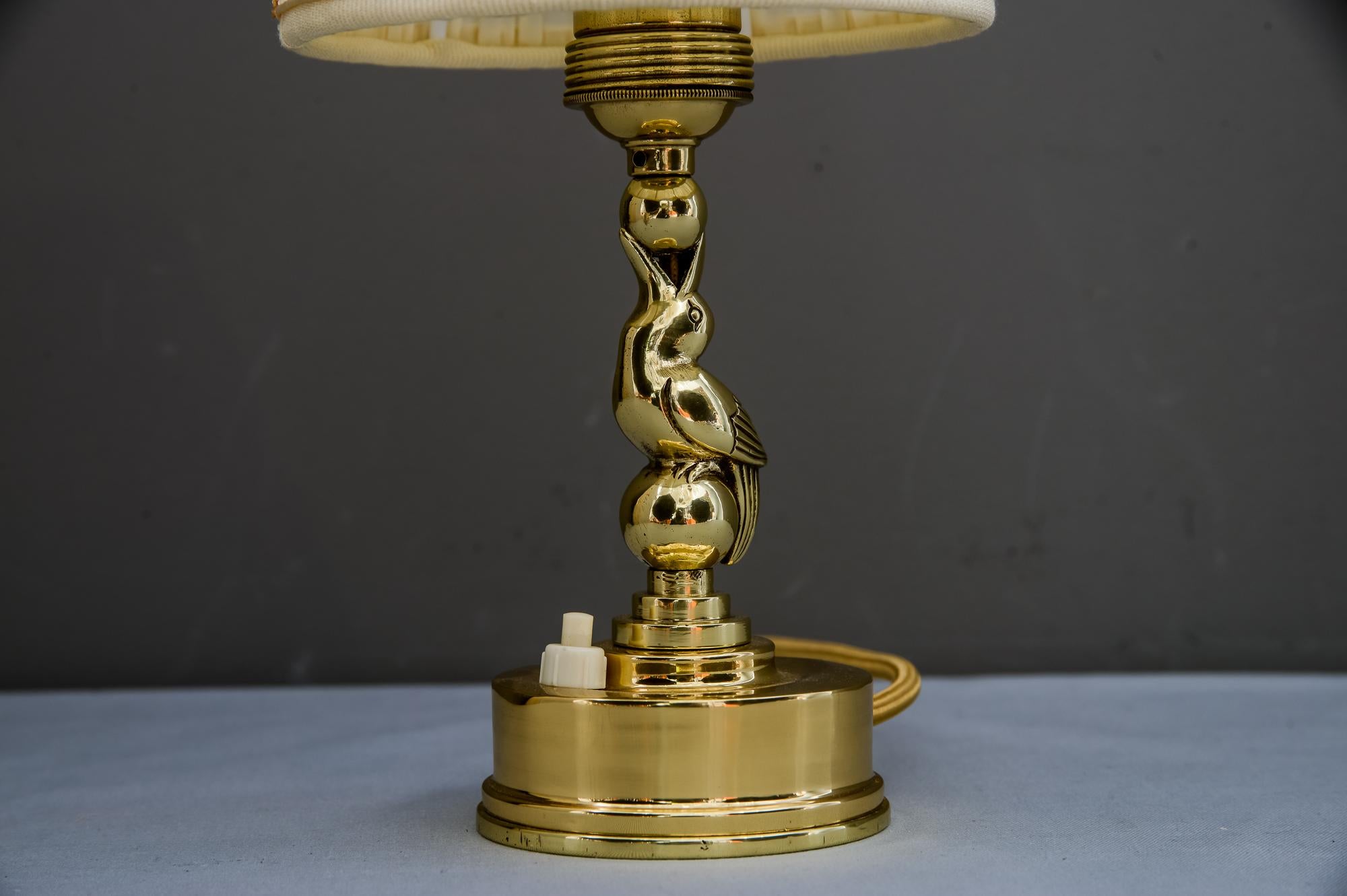 Polished Small Art Deco Table Lamp, Vienna, 1920s