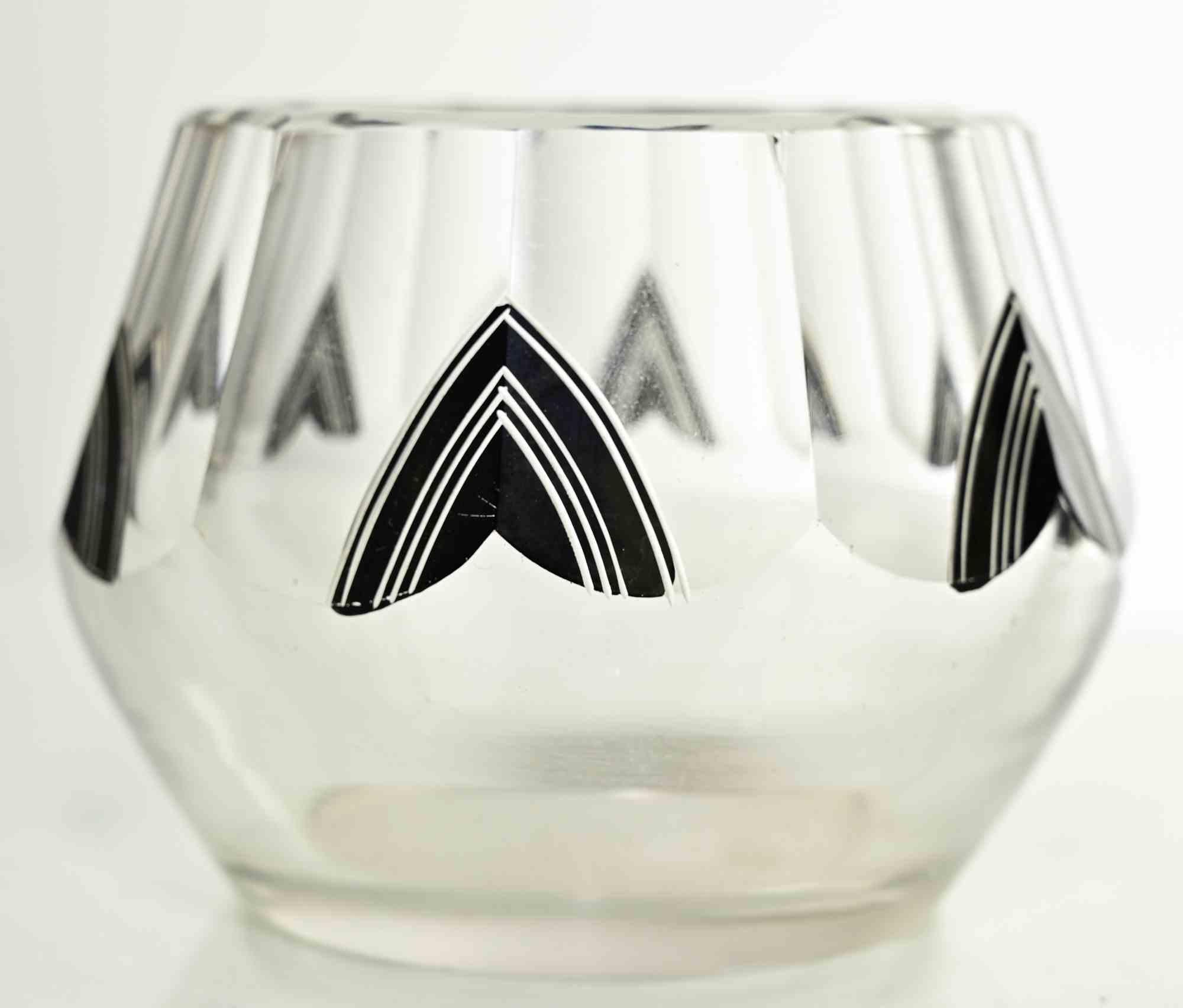 Piccolo vaso Art Déco in vetro trasparente attribuito a Karel Palda, anni '30 In condizioni buone in vendita a Roma, IT