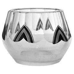 Small Art Déco Transparent Glass vase attr. to Karel Palda, 1930s