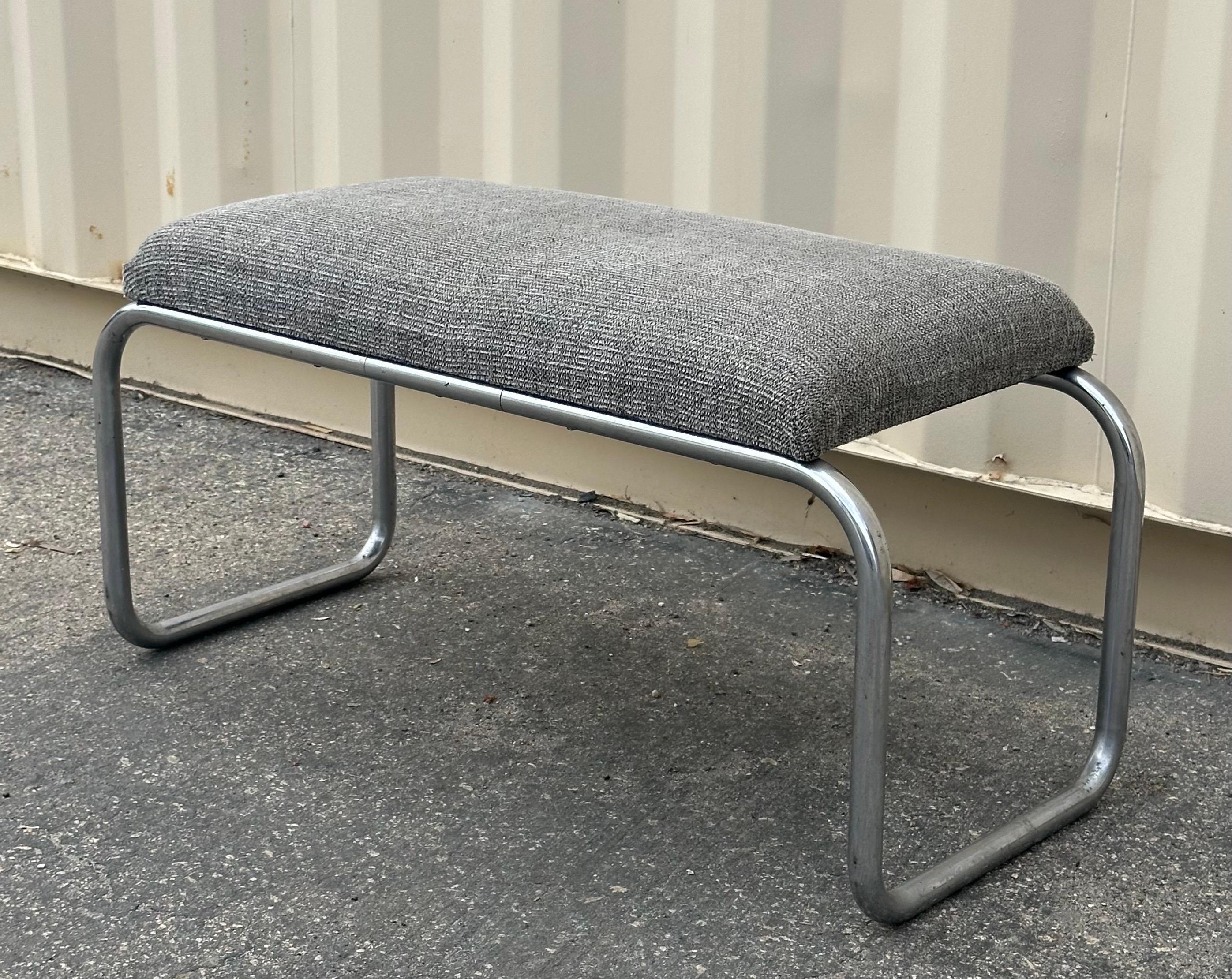 Petite banquette art déco en chrome tubulaire par Wolfgang Hoffman pour Howell Co. en vente 4