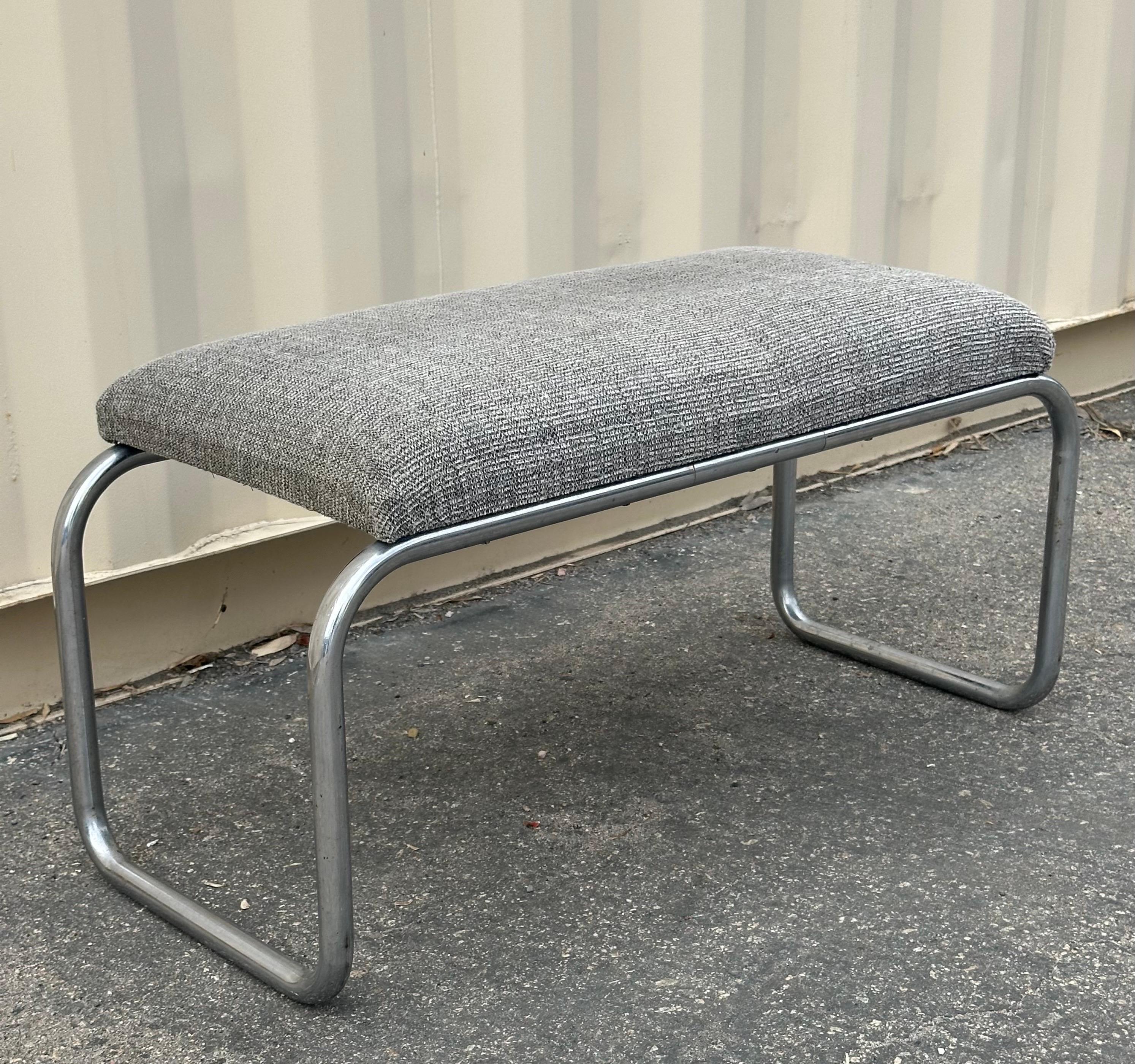 Petite banquette art déco en chrome tubulaire par Wolfgang Hoffman pour Howell Co. en vente 5
