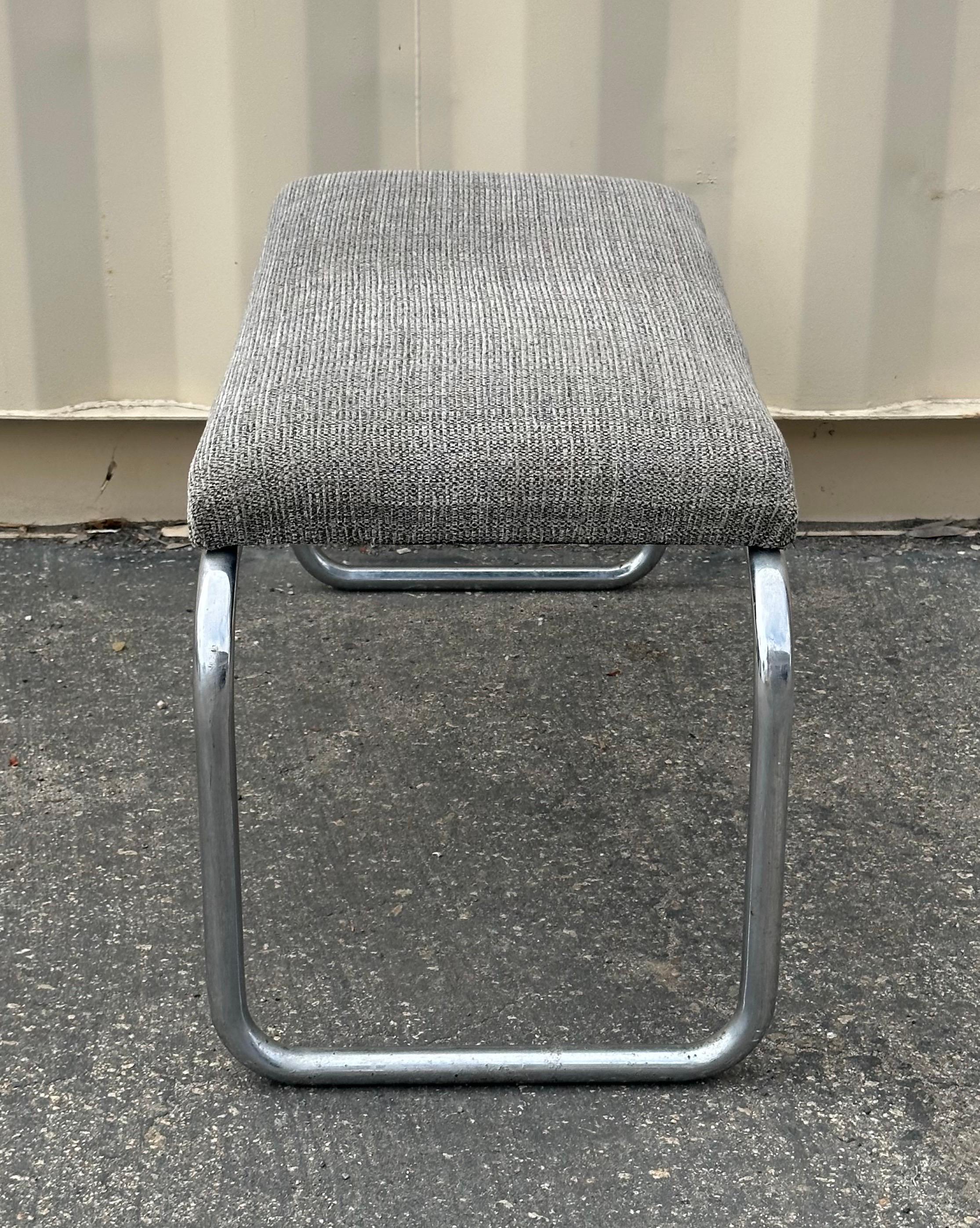 Petite banquette art déco en chrome tubulaire par Wolfgang Hoffman pour Howell Co. en vente 7