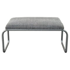 Kleine verchromte Art-déco-Röhrenbank von Wolfgang Hoffman für Howell Co.