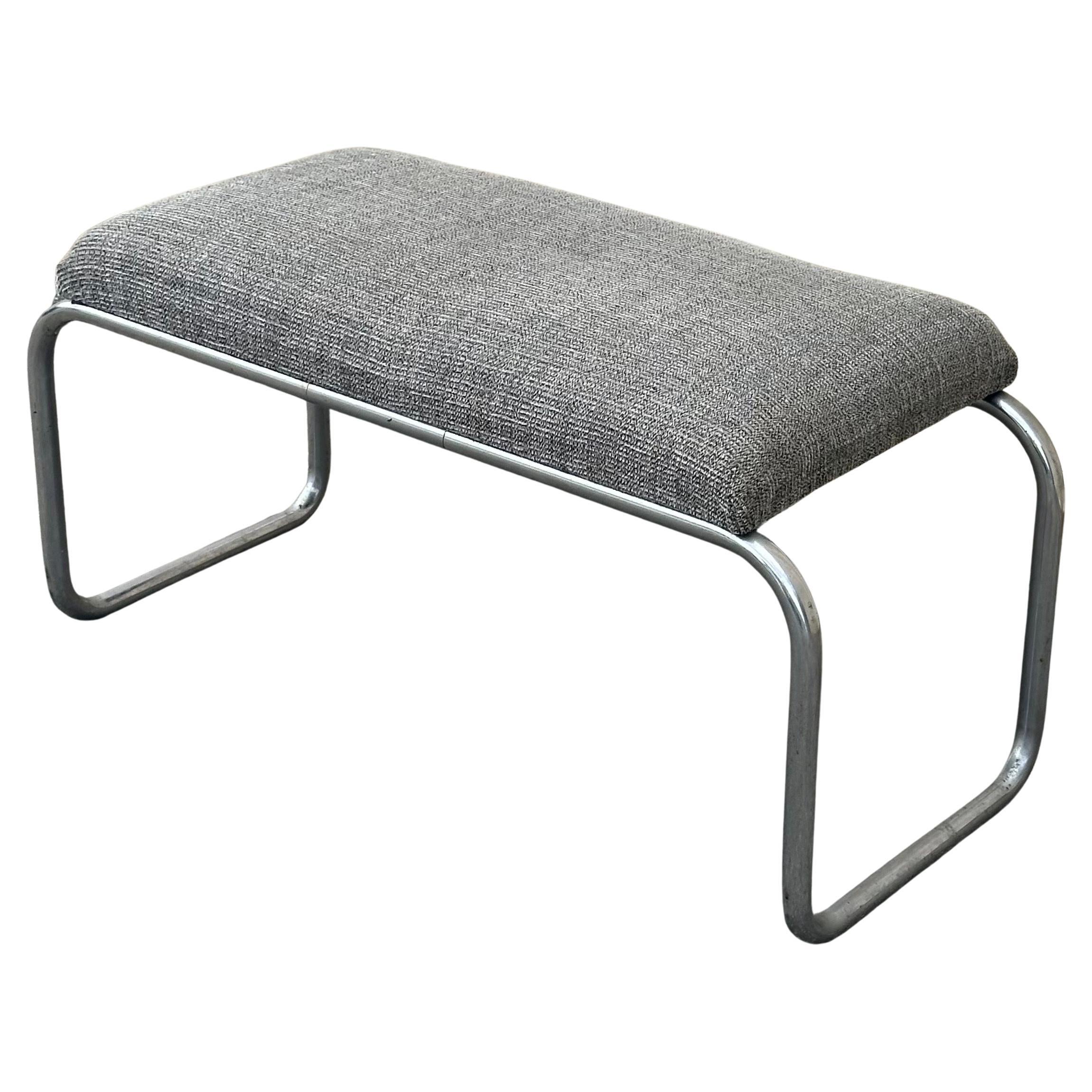 Art déco Petite banquette art déco en chrome tubulaire par Wolfgang Hoffman pour Howell Co. en vente