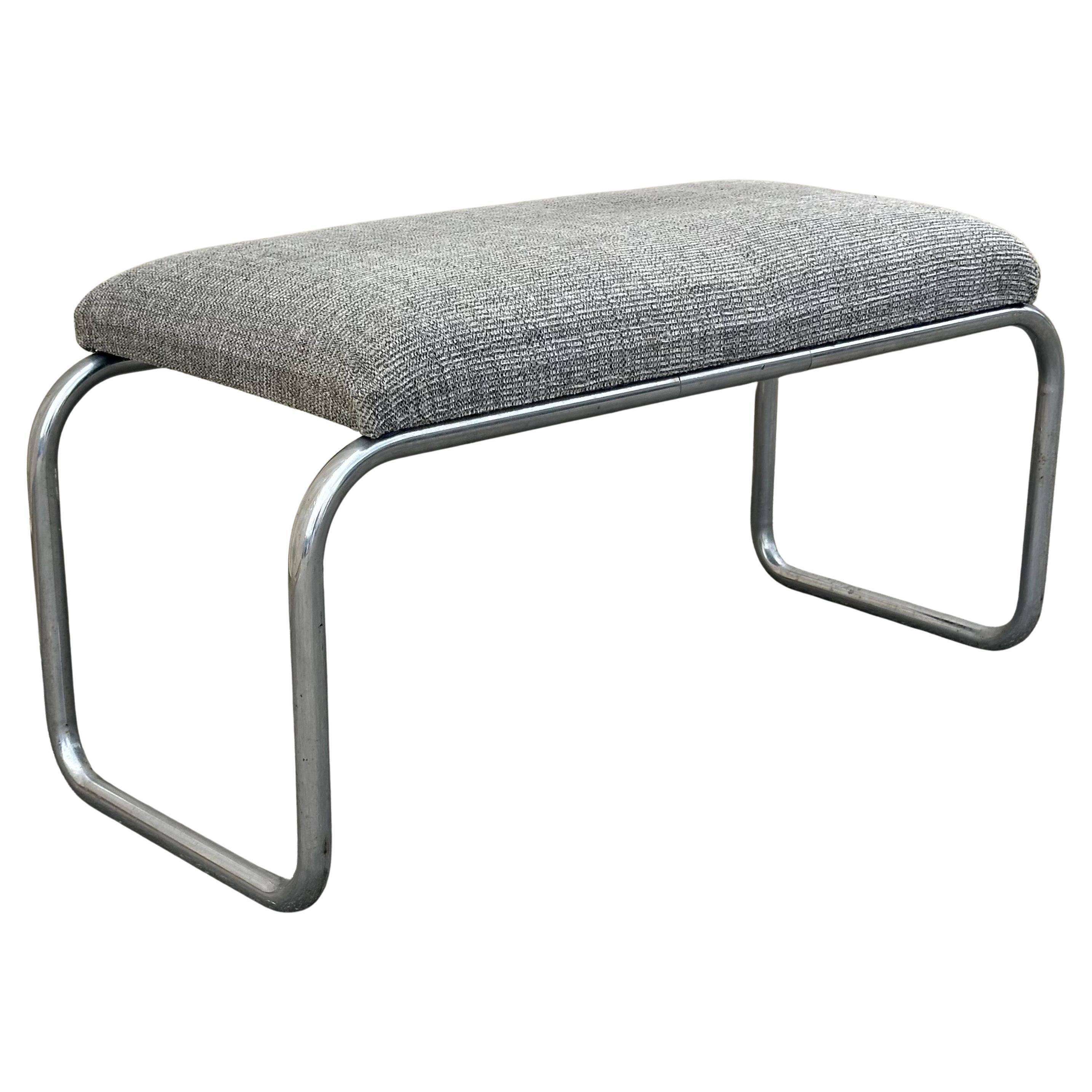 Petite banquette art déco en chrome tubulaire par Wolfgang Hoffman pour Howell Co. en vente