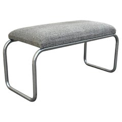 Petite banquette art déco en chrome tubulaire par Wolfgang Hoffman pour Howell Co.