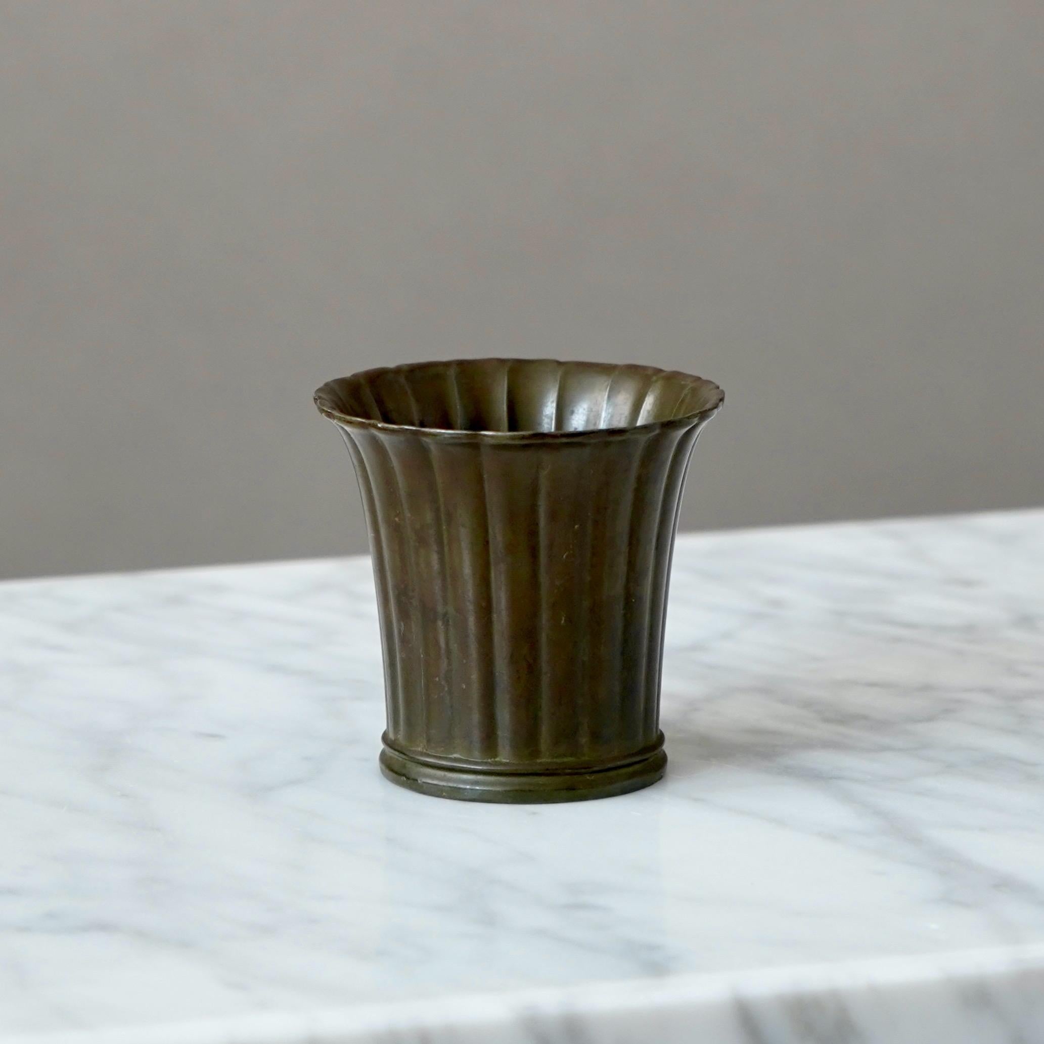20th Century Small Art Deco Vase by Just Andersen, Denmark, 1930s For Sale