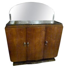 Art Deco French Buffet with  incorporated Mirror on the top.