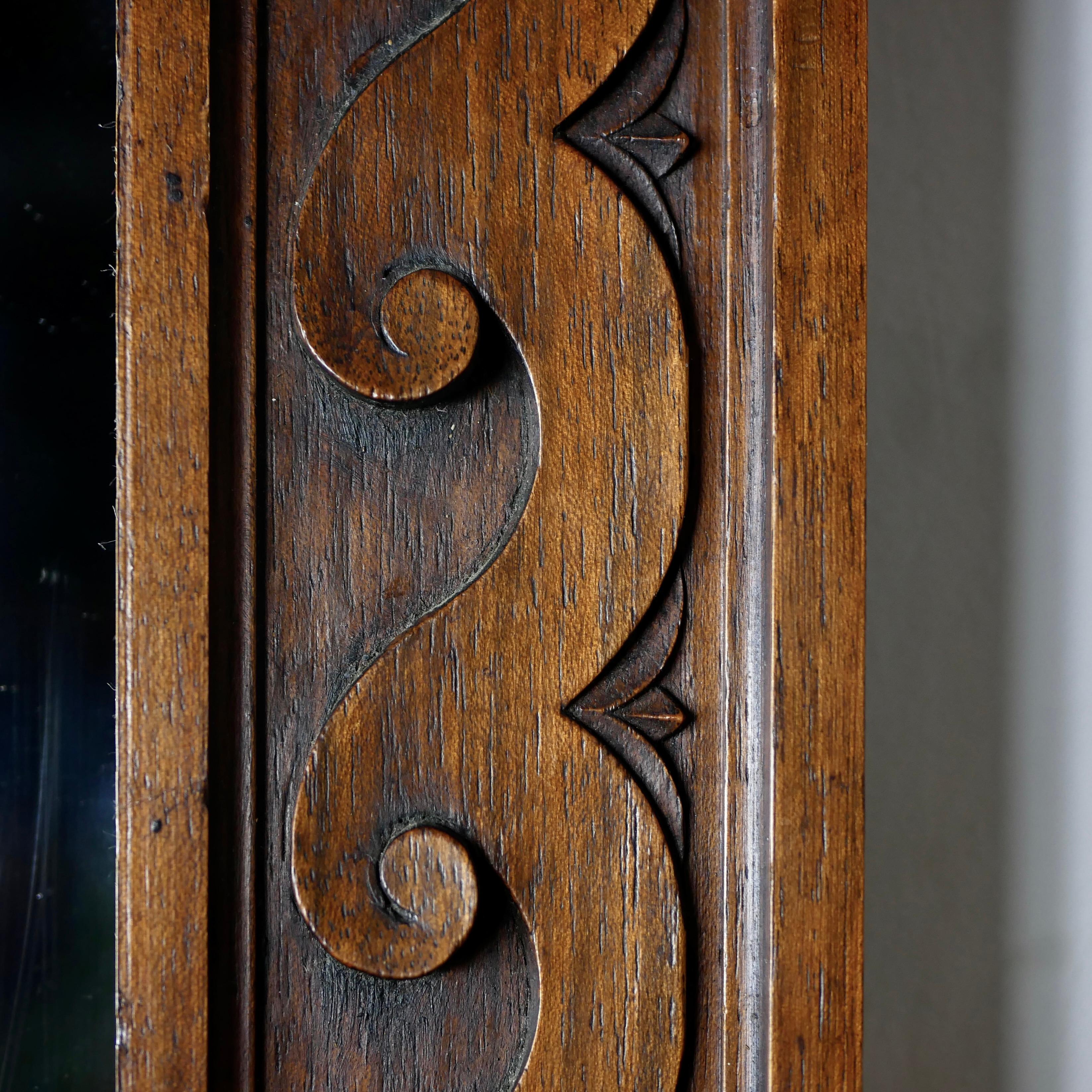 Small Art Deco wooden mirror, France, 1930 4